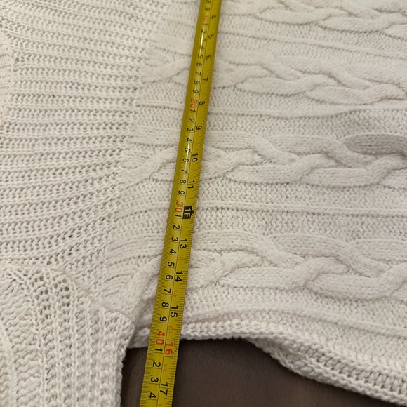 by Anthropologie open knitted flare long sleeve sweater Women S Ivory - Picture 7 of 10